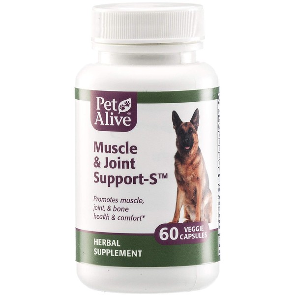 PetAlive Muscle & Joint Support-S for Bone and Joint Health and Comfort, 60 Caps