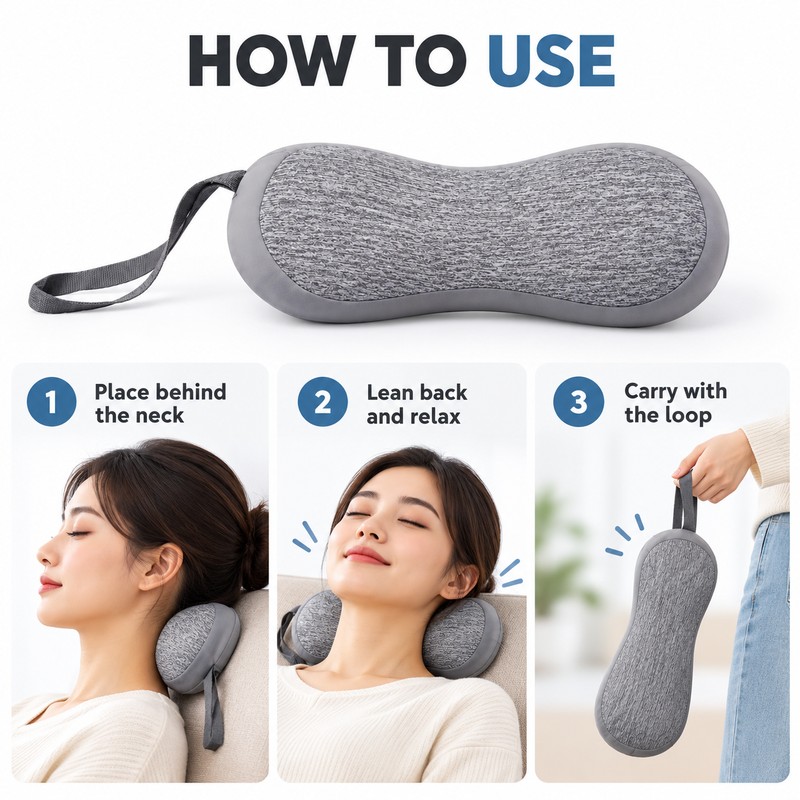 Portable U-Shaped Travel Neck Pillow for Adults – Soft Lightweight