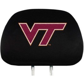 Team Promark Virginia Tech Hokies Premium Pair of Auto Head Rest Covers, Black, Elastic,...