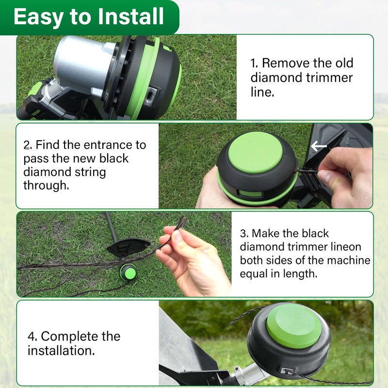 885ft 0.095" Black Diamond Trimmer Line Cutting String Replacement for