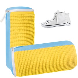 HUPIRCT 2 x Shoe Wash Bags Washing Machine, Shoe Wash Bag, Shoe Bag Washing Machine, Reusable Wash Bag Shoes, Does Not Fade Washing Bag Shoes (Yellow, XL New Model)