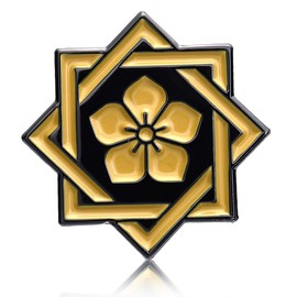 Don Flyee Ryoma Sakamoto Family Crest Bellflower Lapel Pin Butterfly Clutch Alloy C0034