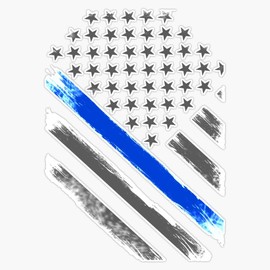 Thin Blue Line Flag Tactical Officer Essential T-Shirt Window Bumper Sticker Decal 5"