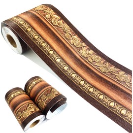 Mesoar Elegant 3D Dark Brown Wallpaper Border Wall Peel Stick Molding Border Home Ceiling Sticker for Bathroom Living Room Kitchen Wall 10cm by 16.4ft