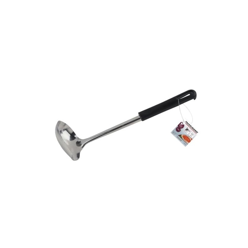 Fackelmann Mestolo Salsa Acciaio Inox/PP, Nero/Argento, 26 x 8 x