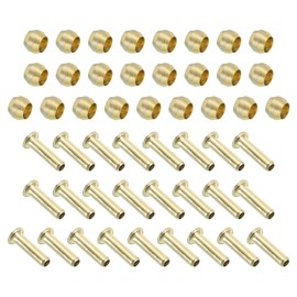 PATIKIL 4mm Tube ID Compression Assortment Kit, 25 Set Brass Compression Sleeve Ferrule & Insert for Water Oil Air Pipe