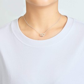 Philip Jones Mother of Pearl Gemstone Circle Link Necklace