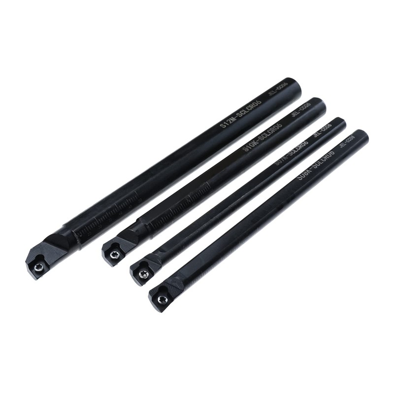 NORJIN Lathe Boring Bar Set, 4pcs S07K/S08K/S10K/S12M-SCLCR06 Lathe Boring Bar