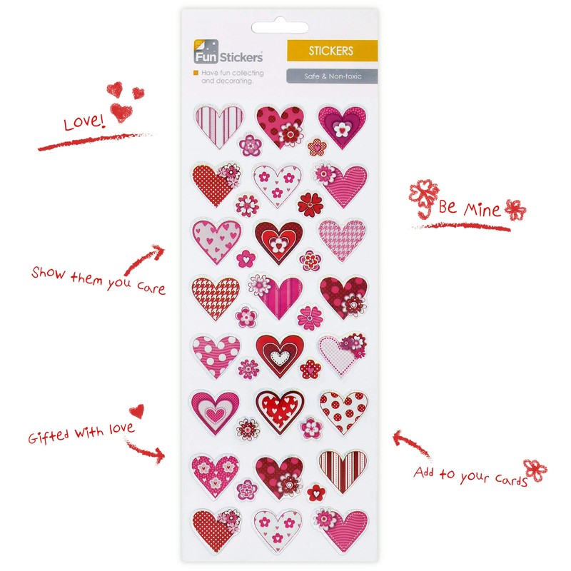 Fun Stickers Hearts 914