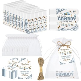50 PCS Baby Shower Favors Lip Balms for Guests,Baby Shower Games Favors Boys Girls Neutral Gender Reveal Favors with Thank You Card Tags Baby Shower Decorations Cowboy