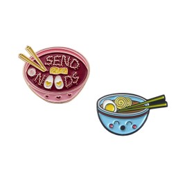 SPEEDYUNI Set of 2 Ramen Nood Enamel Pins for Bags, Jackets, Hats & Tops - Ramen Fashion Accessory Japanese Foods Tonkotsu Ramen Brooches