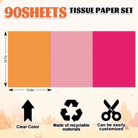 Whaline 90 Sheets Pink and Orange Tissue Paper Hot Pink Burnt Orange Gift Wrapping Paper Solid Colored DIY Art Craft Tissue for Wedding Birthday Baby Shower, 13.8 x 19.7 Inch