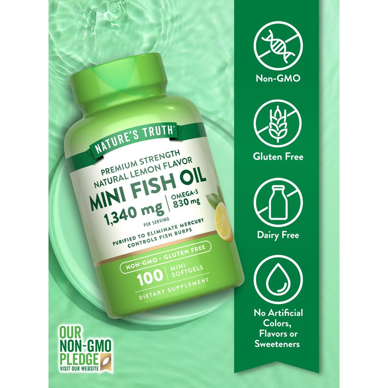Nature's Truth Mini Fish Oil Omega 3 | 1340 mg