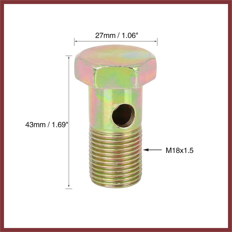 HEROFFIX M18x1.5mm Metric Thread Banjo Bolts Brake Fitting Adapter with