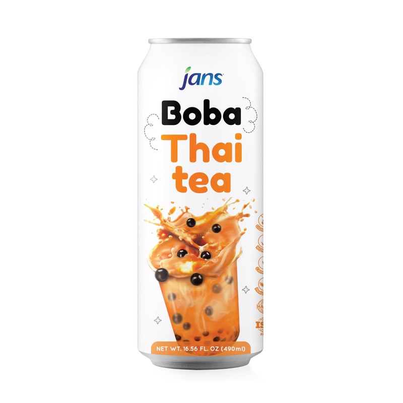 Jans Boba Milk Tea (Pack of 6, Thai Tea)