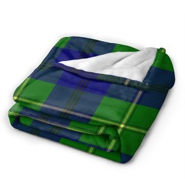 Clan Johnston Tartan Throw Blanket, Ultra Soft Flannel Blanket Warm Bed Blanket Fit Sofa and Couch