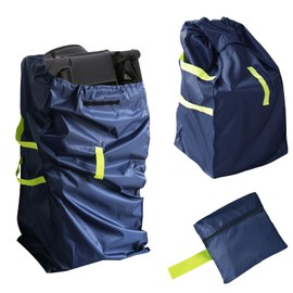 DMS PROTECTOR Gate Cheak Stroller Bag for Airplane Travle, Standard or Double Stroller Travel Bag For Airplane, Waterproof Travel Carry Bag, Large Stroller Cover, Navy