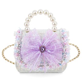 JerlyMush Toddler Purse for Girls, Gift for 3-12 Year Old Birthday Gift, Kids Purses, Little Girls Wallet, Crossbody Bag, Mini Cute Coin Purse, Holiday Present for Girls, Princess Handbags (Purple)