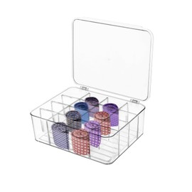 Tie Organizer Dividers Box, 16 Compartment Sock Underwear Drawer Organizer with Lid, Removable Divided Drawer Wardrobe Storage Box for Tie, Bra Storage (16-Cell)