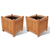 vidaXL Set of 2 Square Wooden Raised Bed Garden Outdoor