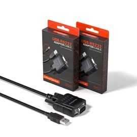 DriverGenius USB232A-E-A | USB to Serial/RS232 (DB9) Adapter – A Reliable Tool for PLC Programming, Robot Control, Data Acquisition, and Embedded System Development 【2pcs/Package】