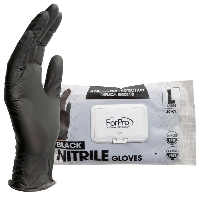 ForPro Professional Collection Disposable Nitrile Gloves, Chemical Resistant, Powder-Free, Latex-Free,