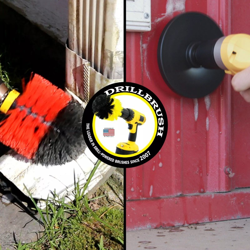 Drillbrush Drill Powered Heavy Duty Outdoor Stiff Bristle Scrub Brush