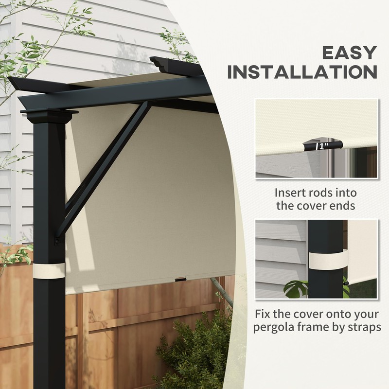 Outsunny 2 PCS 4 x 16ft Pergola Canopy Replacement, UV