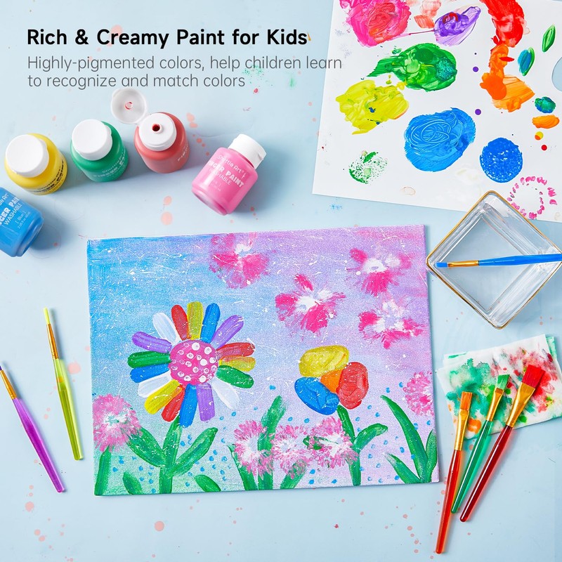 Shuttle Art Washable Finger Paint Set, 53 PCS with 14