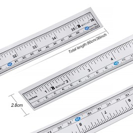 8 Pcs Self-Adhesive Measuring Tape, 36 Inch (90cm) Peel and Stick Ruler Tape, Left to Right Reading Ruler Sticker for Workbench, Table Saw, Drafting Table (Imperial and Metric Scales