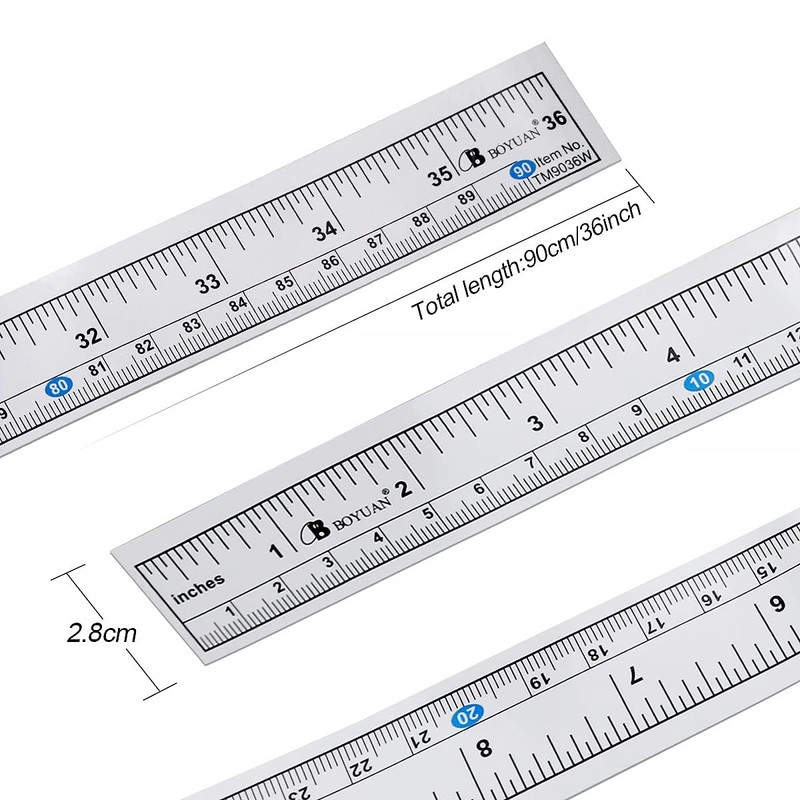 8 Pcs Self-Adhesive Measuring Tape, 36 Inch (90cm) Peel and