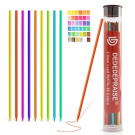 COZYEXPR 2.0mm Mechanical Pencil Lead 36 PCS with Case Colorful Graphite Pencil Lead Pencil For Construction, Draft Drawing, Crafting, Art Sketching