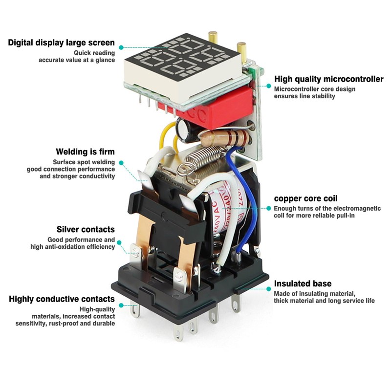 SiRyder Timer 220V 0.1S-99H Digital Relay Cycle Control with Socket