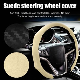 Suede Steering Wheel Cover for Car Breathable, Anti-Slip, Odorless Design - Comfortable Grip, Universal Fit 15.5-16 Inch for Men and Women (Yellow)