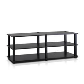 Furinno TURN-S-TUBE TV Stand, 3-Tier No Tools Entertainment Center, TV Console for TV up to 46 Inch, for Living Room, Bedroom, Espresso
