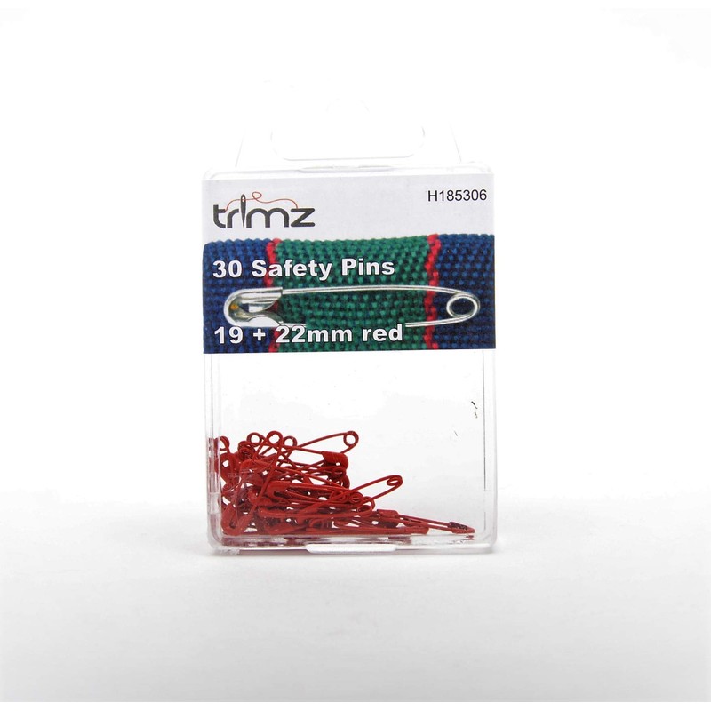Trimz Safety Pins, Red, 19mm-22mm