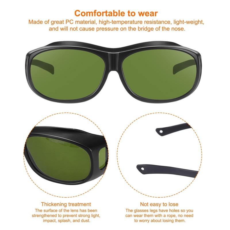 HARFINGTON Welding Safety Glasses IR Shade 3 Green PPE Protective