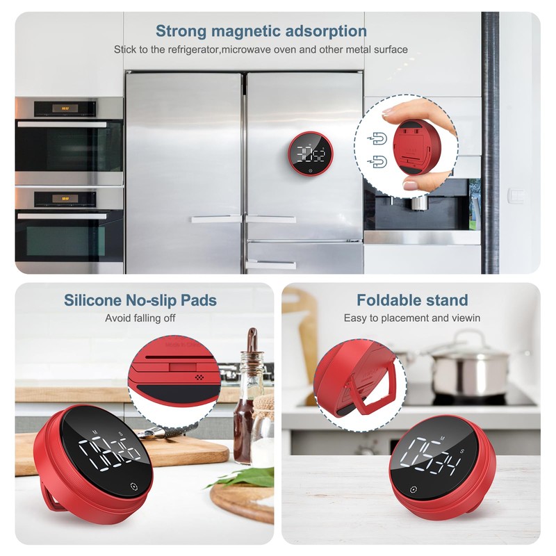 Ankilo Newest Digital Kitchen Timer, Large LED Display Magnetic Countdown