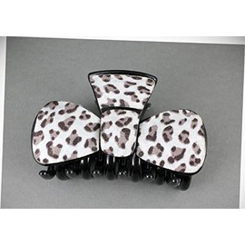 Perfect Hairstyle with Our Hair Accessories - Leopard Print 3 3/8" Long Hair Clip Claw Clamp White Grey Black Fashionable Hair Accessory Hair Jewelry Accessories for Lady Women