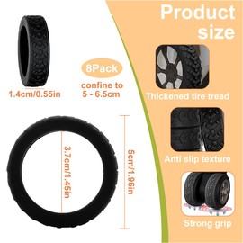 EOYVAIL Koffer & Trolleys,8 Stück schwarze Koffer Ersatzrad Gummiabdeckung Trolley Koffer Schutzhülle Zubehör Reisekoffer Leise Radabdeckung Universal Rad Gummiring