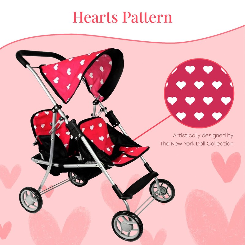 My First Doll Twin Stroller - Cutest Heart Design Doll
