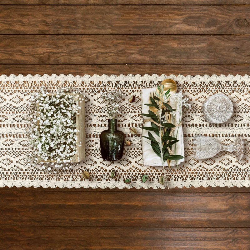 Onlyesh Boho Table Runner, 24 x 180 cm, Boho Decoration,