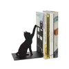 balvi Bookend Fishing Cat Black Colour Bookend with Decorative Figure