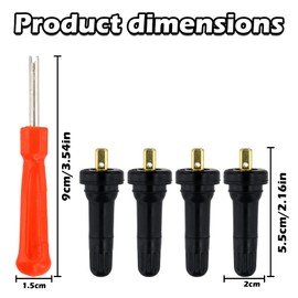 Valve for Sensor, Pack of 4 Rubber Valve Replacement, Explosion-Proof, Tyre Pressure Sensor Tyre Pressure Monitoring System, Tyre Valve Stems, TPMS Sensor Valve Stem, Valve Inserts for Car