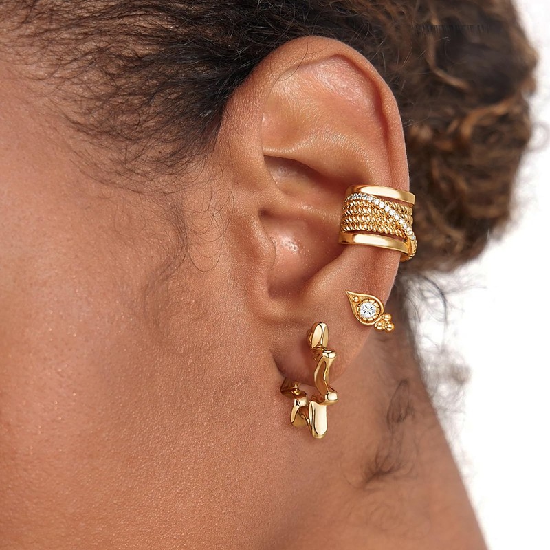 DREMMY STUDIOS Women Ear Cuff Non Piercing | 14K Gold