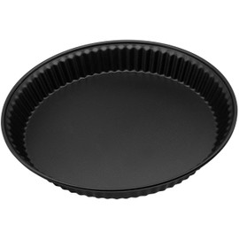 Zenker 3987 Quicheform 28 cm aus der Serie Pure, Tarte- und Obstkuchenform, Tortenbodenform (Farbe: schwarz), Menge: 1 Stück