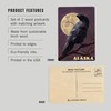 Alaska, Raven and Moon Purple Sky (4x6 Birch Wood Postcards,