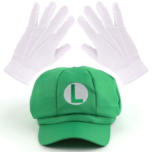 Mosqueda Hat Gloves Cosplay Accessory Kit Halloween Party Costume (Green with Gloves Regular Pack 1).