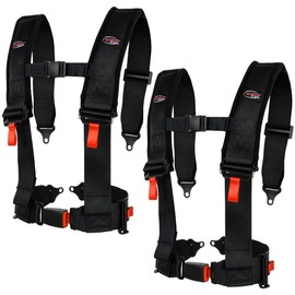 TUSK 4 Point H-Style 3 inch Safety Harness Kit Compatible with 2-Seater Can-Am/Polaris
