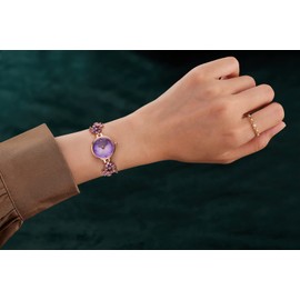 TIME100 Women's Watches Bracelet Dial Ladies Fashion Dress Quartz Wrist Watch Oval Square Round Mini Women Watch Waterproof Gifts for Women, Purple
